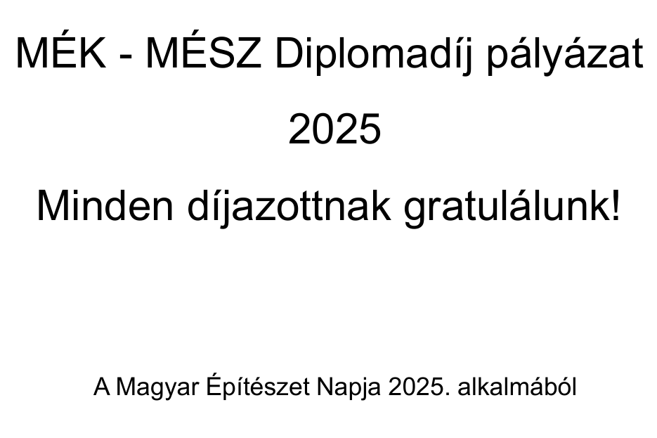 MÉK-MÉSZ Diplomadíj 2025 eredménye MÉK-MÉSZ Diplomadíj 2025 eredménye