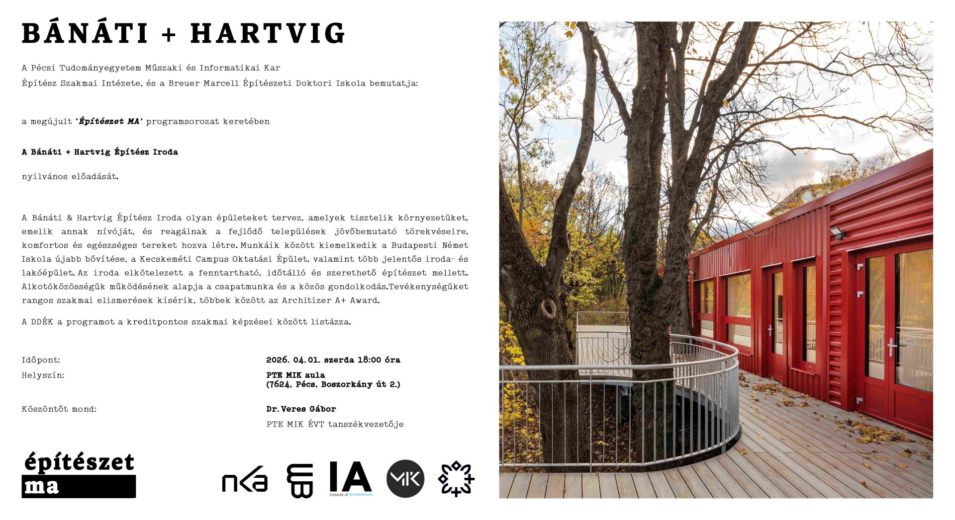 BÁNÁTI - HARTVIG Építész Iroda nyilvános előadása