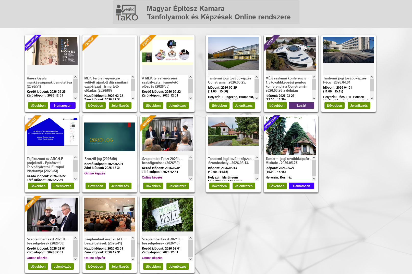 Ingyenes szabalyzat ismertető online továbbképzések szakmagyakorlóinknak Ingyenes szabalyzat ismertető online továbbképzések szakmagyakorlóinknak