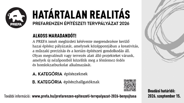 Kiírásra került a Határtalan realitás-Prefarenzen Építészeti tervpályázatunk 2026