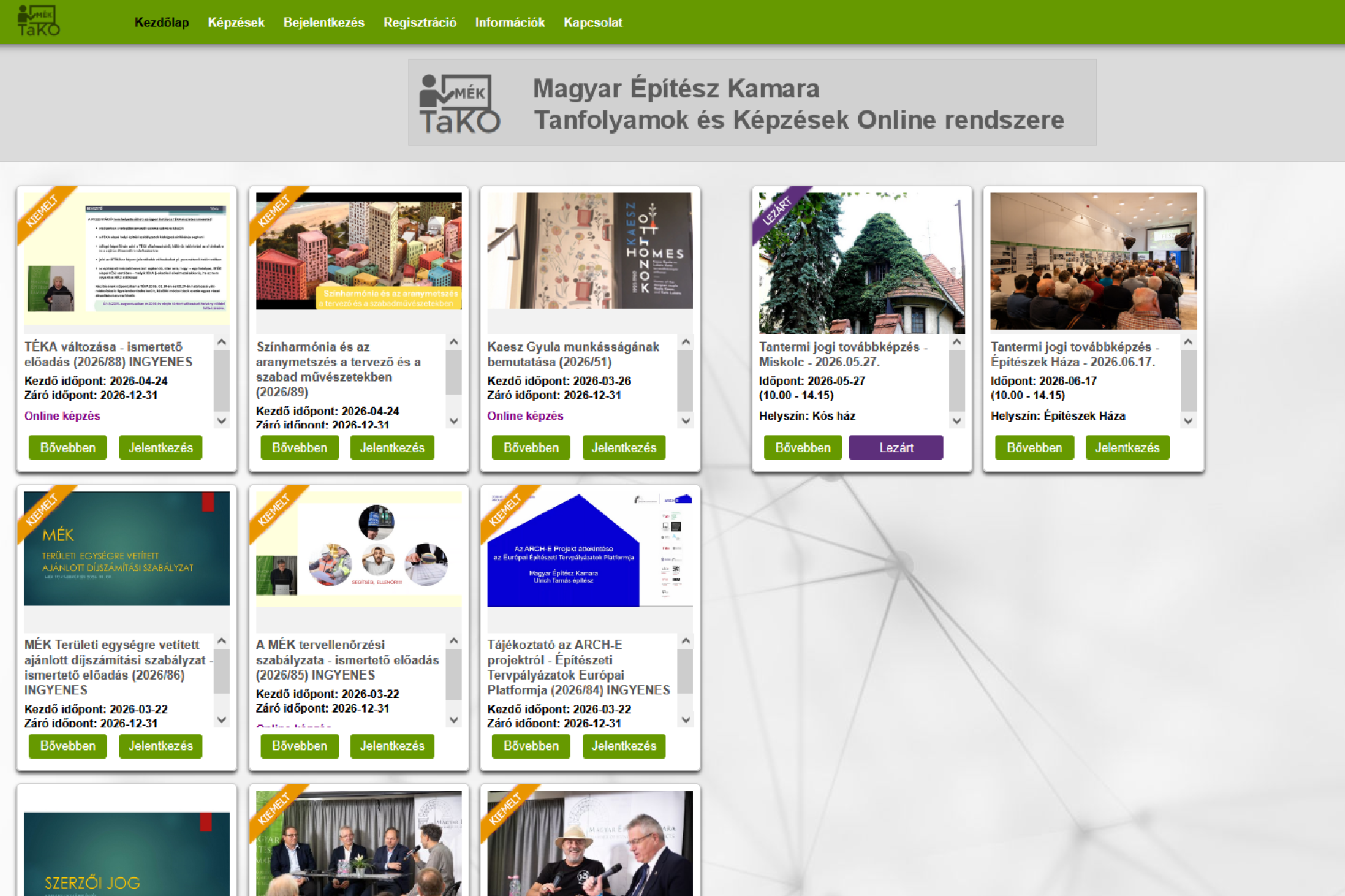 Ingyenesen elérhető online továbbképzések a MÉK oldalán