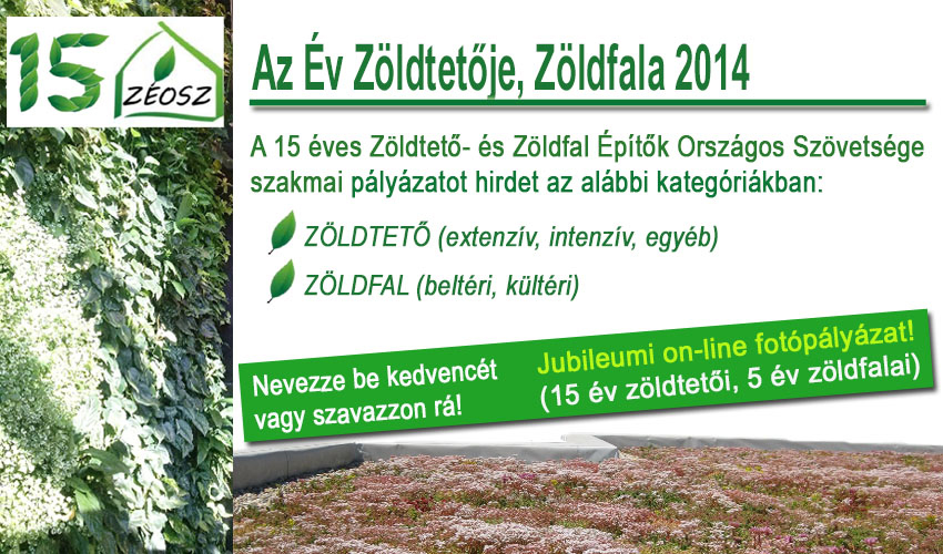 Az Év Zöldtetője és Zöldfala 2014