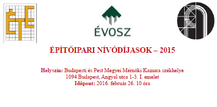 ÉPÍTŐIPARI NÍVÓDÍJASOK – 2015