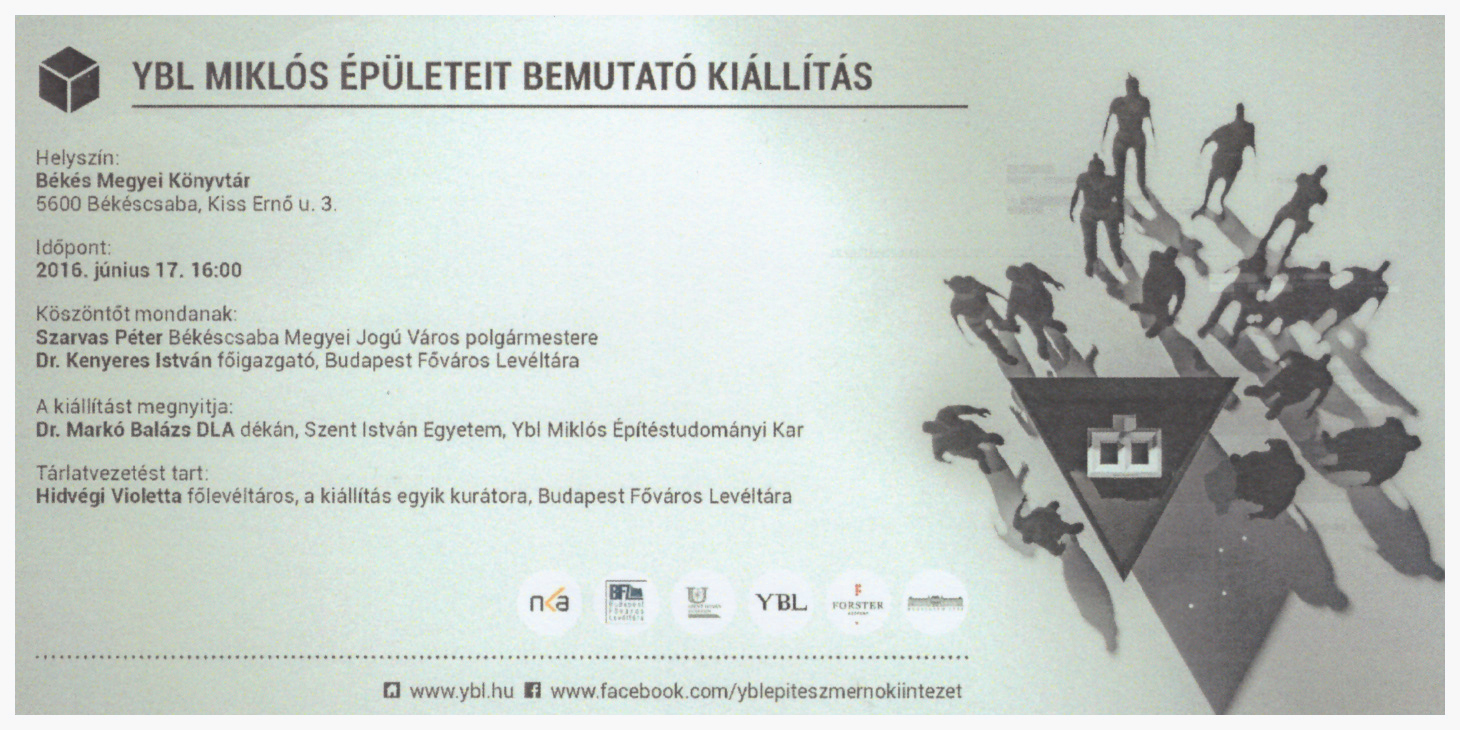 YBL Miklós épületeit bemutató kiállitás