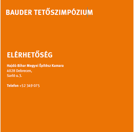 Bauder TETŐszimpózium Debrecenben – HAMAROSAN!