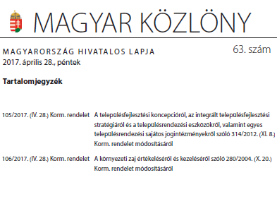 Jogszabályváltozás - 2017.04.28