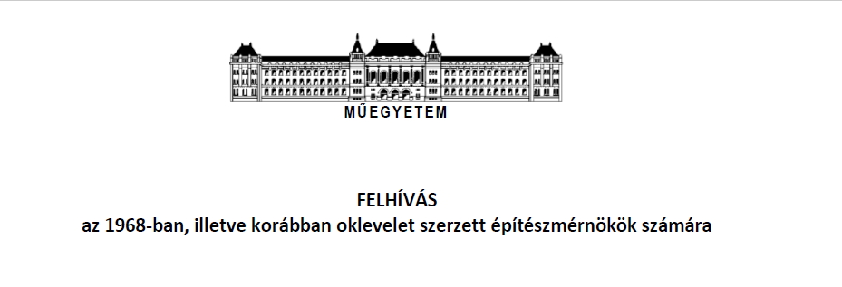Jubileumi diploma felhívás építészmérnökök számára