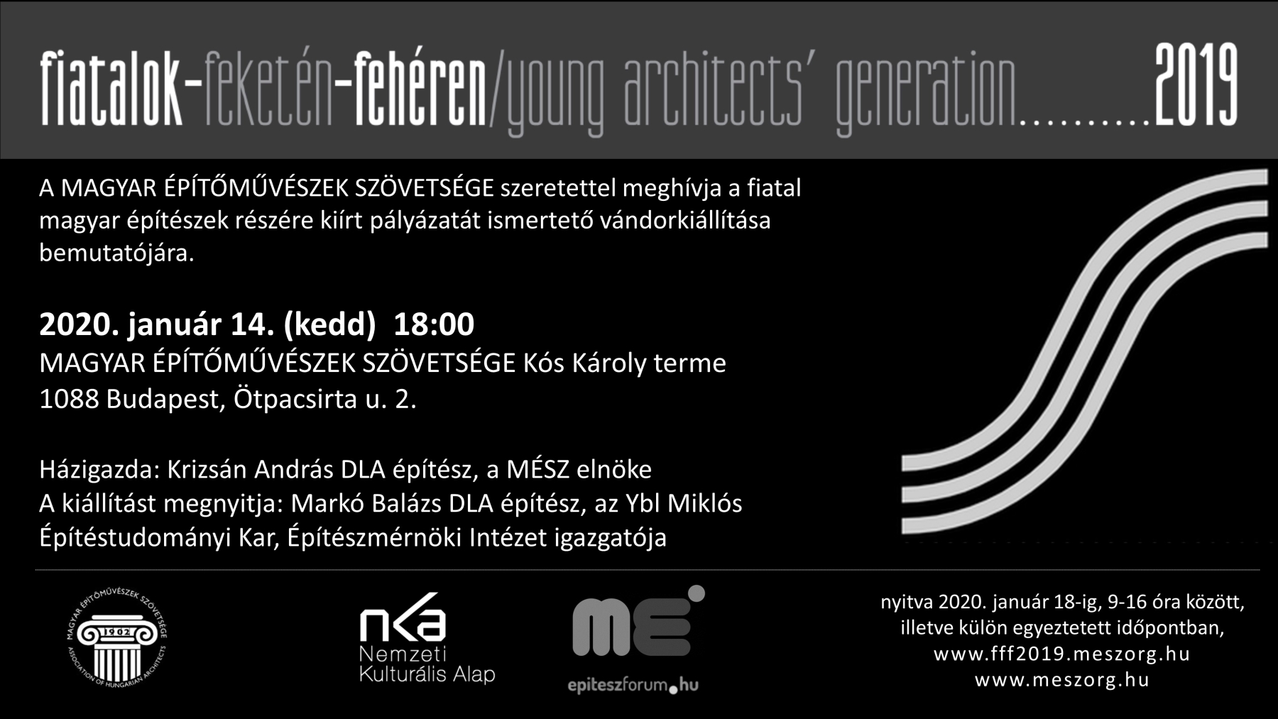 Fiatalok feketén fehéren 2019 a MÉSZ Székházban