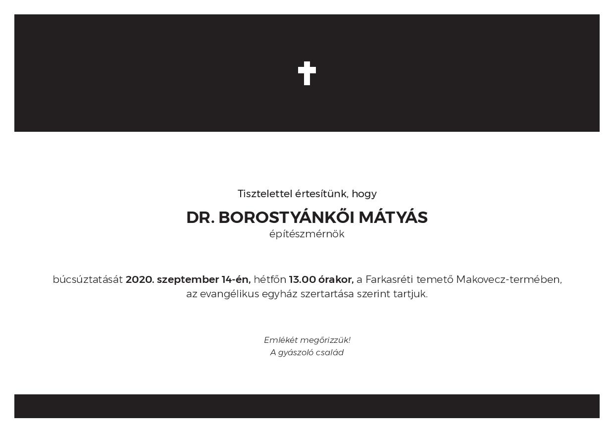 dr. Borostyánkői Mátyás búcsúztatása
