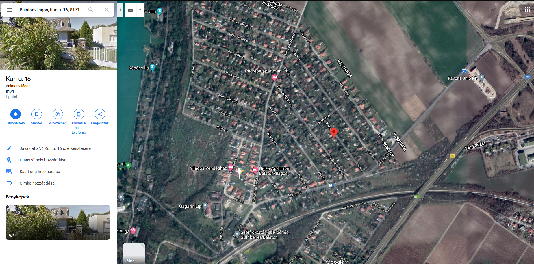 8171 Balatonvilágos, Kun utca 16. (hrsz.: 413.)