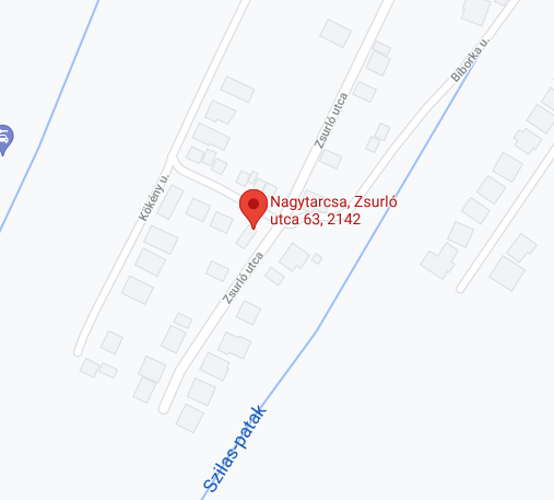 2142 Nagytarcsa, Zsurló u. 63. Hrsz: 1006