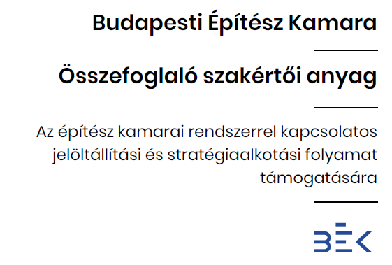 Budapesti Építész Kamara - Összefoglaló szakértői anyag