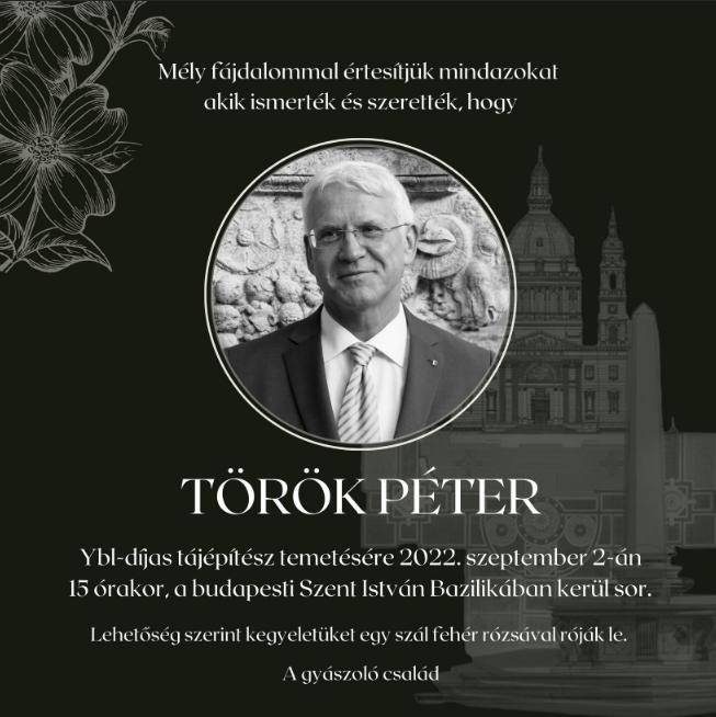 Elhunyt Török Péter Ybl-díjas tájépítész