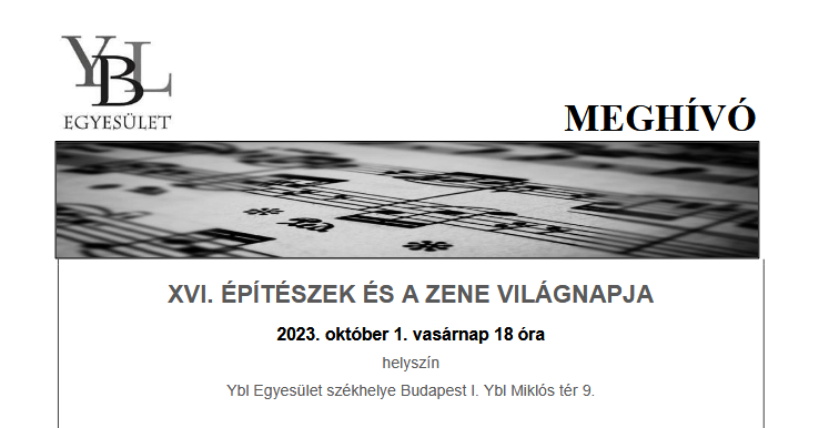 XVI. . ÉPÍTÉSZEK ÉS A ZENE VILÁGNAPJA